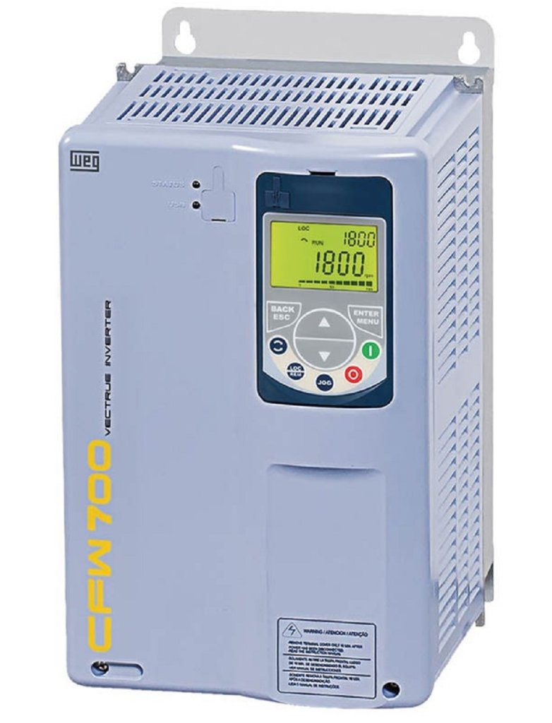 [Imagem INVERSOR DE FREQUÊNCIA TRIFÁSICO 7,5KW 17A 380/480V 50/60HZ CFW700B17P0T4DB20 11312343 WEG]