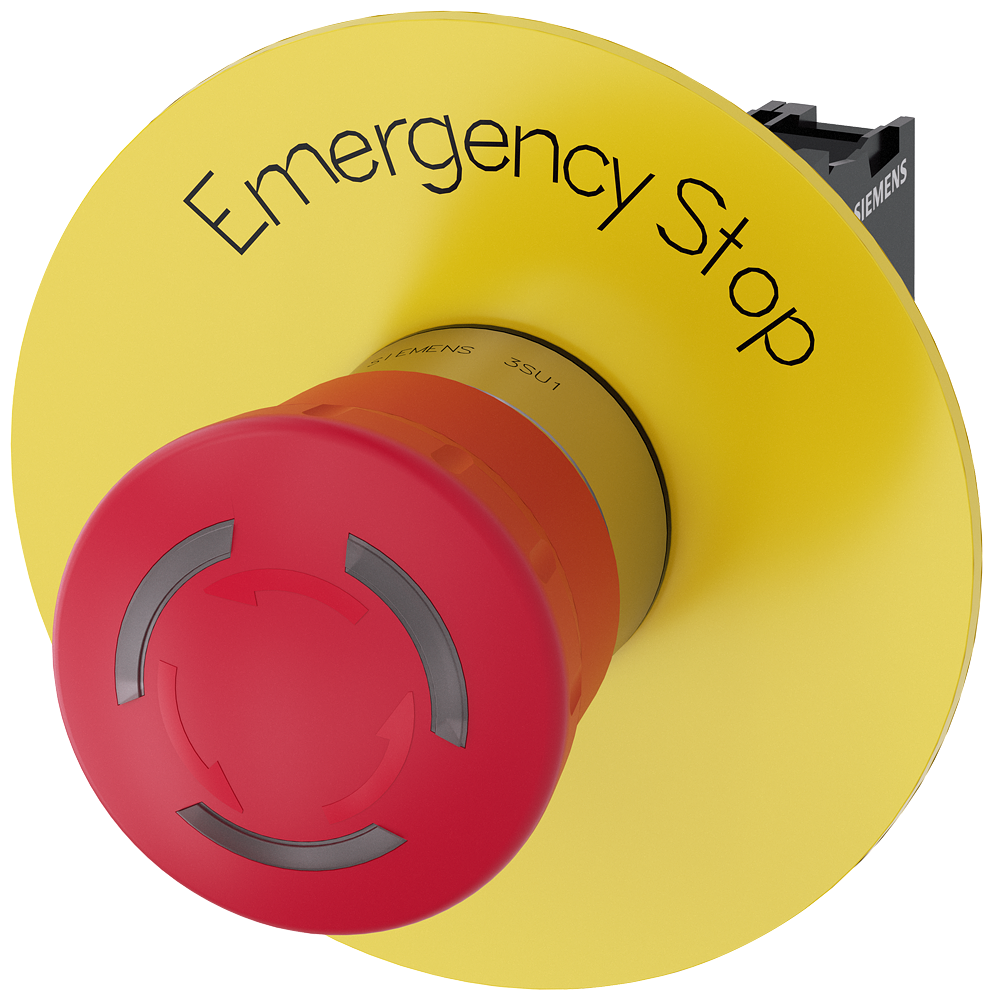 [Imagem do produto BOTÃO DE PARADA DE EMERGÊNCIA EM FORMA DE COGUMELO, ILUMINÁVEL, 22 MM, REDOND 3SU11581HB201PT0 SIEMENS]