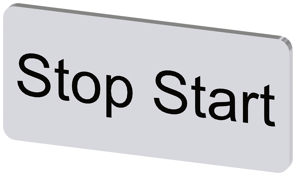 PLACA DE IDENTIFICAÇÃO 12,5X27MM PLACA PRATA INSCRIÇÃO: STOP START 3SU19000AC810DC0 SIEMENS