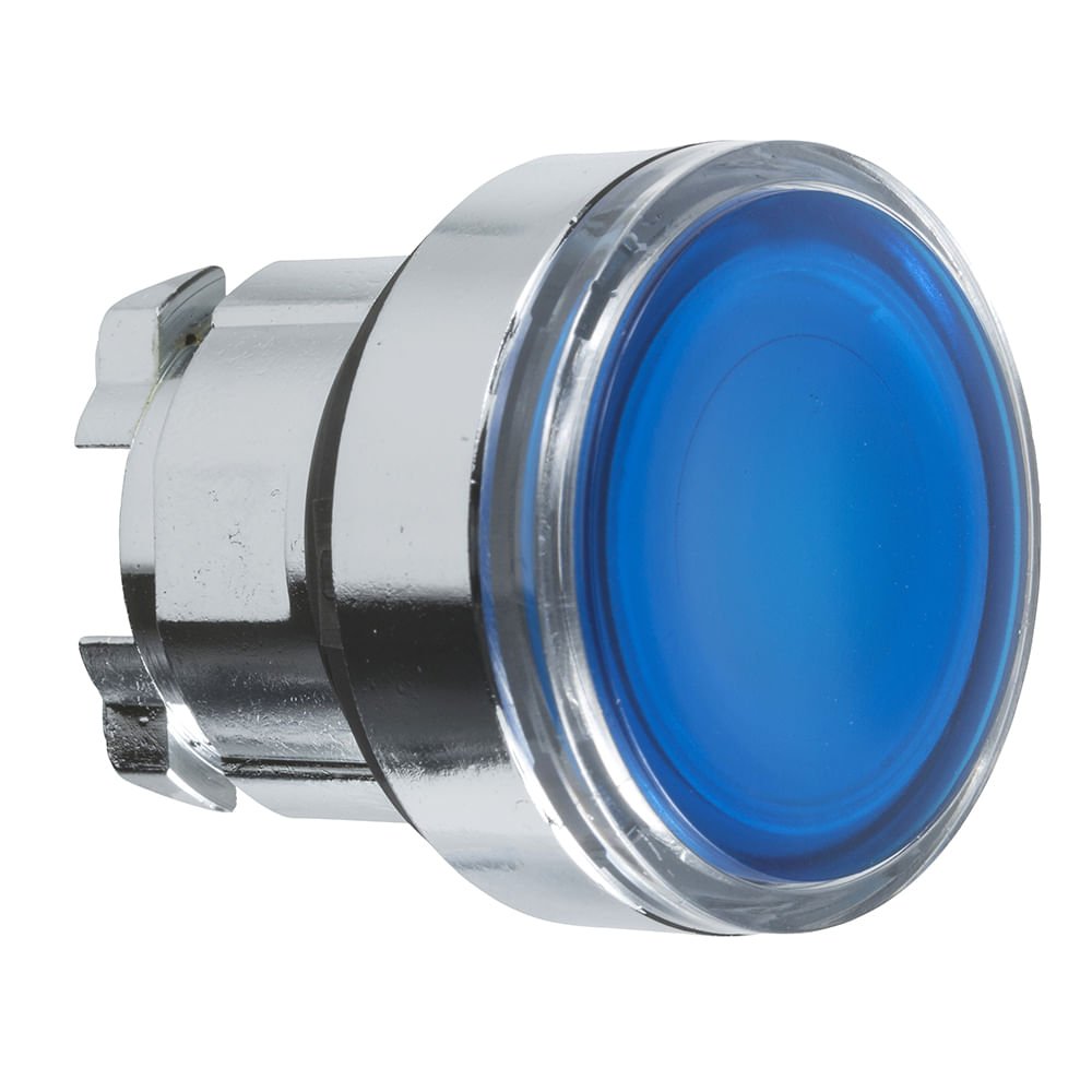 [Imagem CABEÇOTE PARA BOTÃO LUMINOSO MODULAR Ø22MM METÁLICO, PARA LED INTEGRAL, AZUL ZB4BW363 SCHNEIDER]