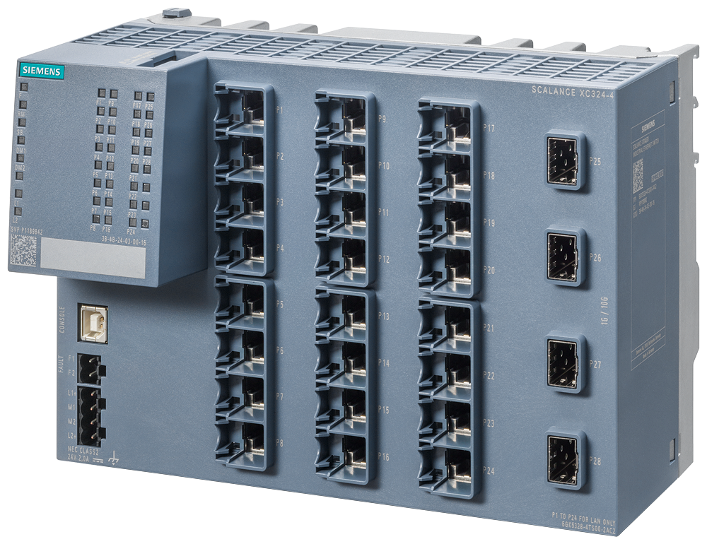 [Imagem SCALANCE XC324-4, SWITCH IE GERENCIADO CAMADA 2, 24 X RJ45 10/100/1000 MBIT/S 6GK53284TS002AC2 SIEMENS]