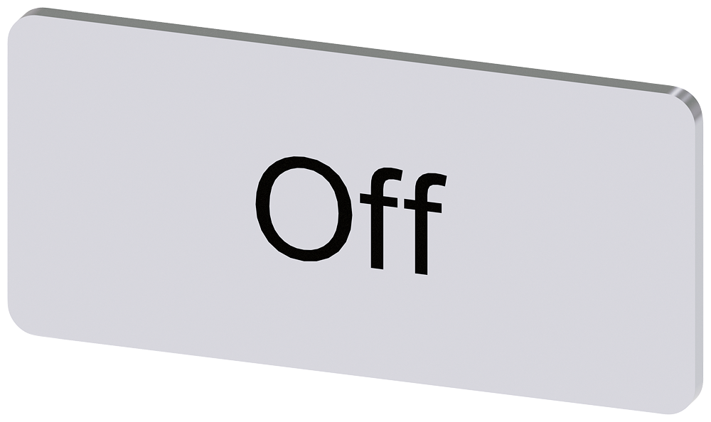 [Imagem do produto PLACA DE IDENTIFICAÇÃO 12,5X27MM, PLACA PRATA, INSCRIÇÃO: OFF 3SU19000AC810DK0 SIEMENS]