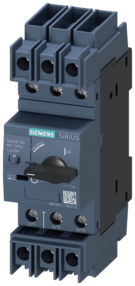 CHAVE DE POTÊNCIA S00 PARA PROTEÇÃO DO TRANSFORMADOR UL 489 CSA C22.2 NO. 3RV28110CD10 SIEMENS