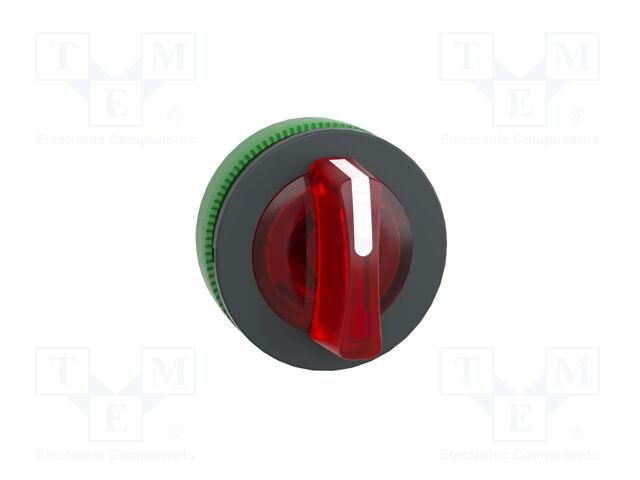 [Imagem CABEÇOTE PARA CHAVE SELETORA LUMINOSA FACEADA Ø30MM PLÁSTICO 3 POSIÇÕES RETORNO POR MOLA VERMELHO ZB5FK1743 SCHNEIDER]