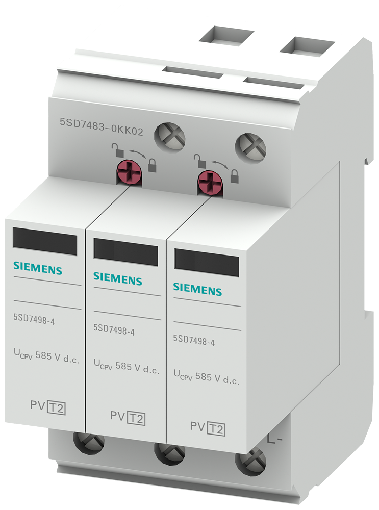 DISPOSITIVO DE DESCARGA DE SOBRETENSÕES TIPO 2 UC 1000V CC CORRENTE LIMITE 5SD74830KK02 SIEMENS