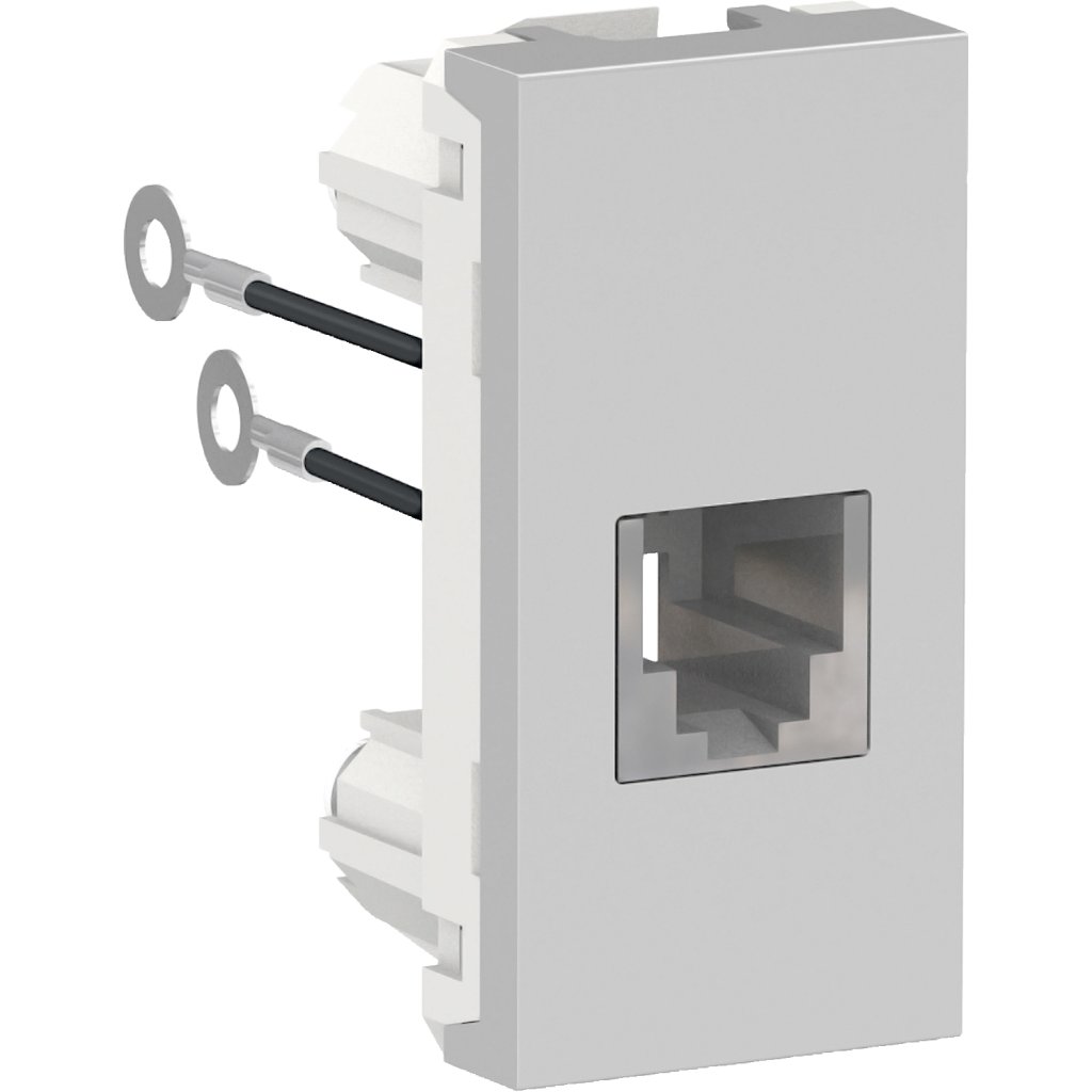 [Imagem MÓDULO TOMADA RJ11 (2 FIOS) ALUMÍNIO ORION S70549074 SCHNEIDER]