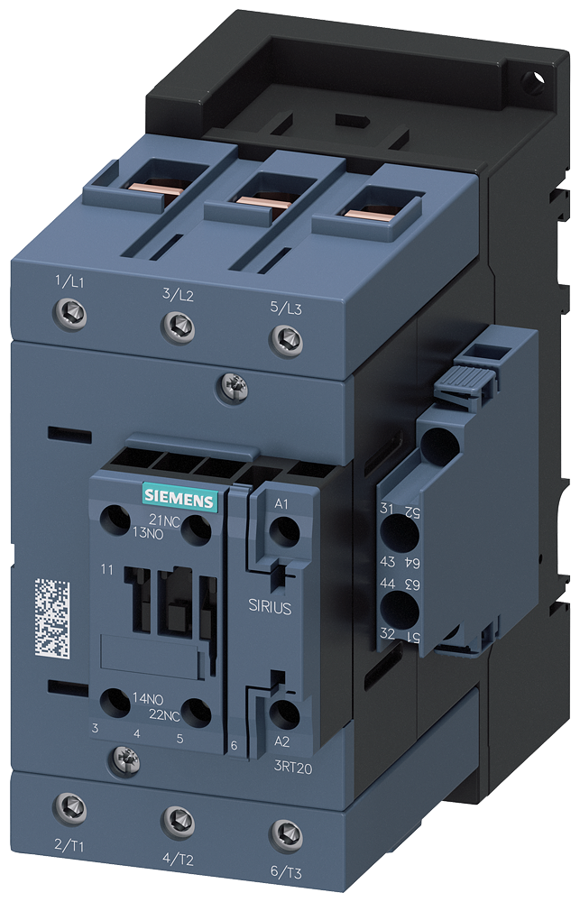 CONTATOR AC-3E 95 A/45 KW/400V 3 POLOS AC 230V 50/60HZ 2NA+2NF LIGAÇÃ 3RT20461AL26 SIEMENS