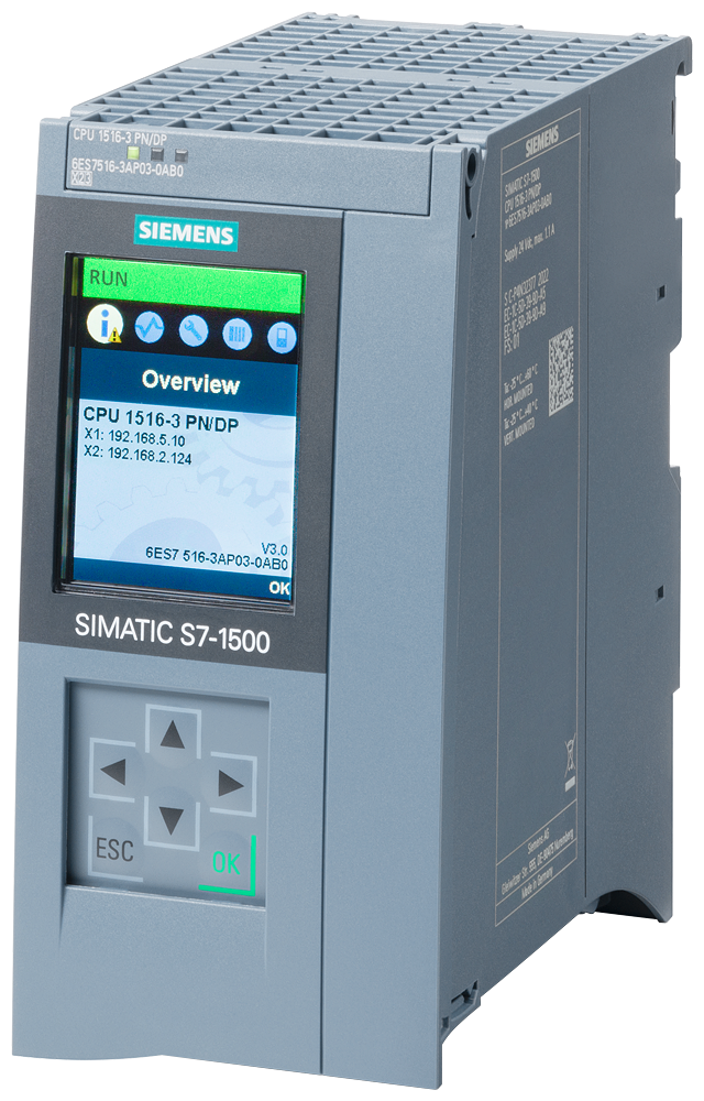 [Imagem UNIDADE CENTRAL DE PROCESSAMENTO 1516-3 PN/DP SIMATIC S7-1500 6ES75163AP030AB0 SIEMENS]