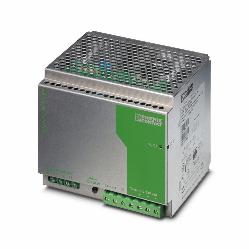 [Imagem FONTE DE ALIMENTAÇÃO TRIFÁSICO 24VDC 20A QUINTPS3X400500AC24DC20 PHOENIX CONTACT]