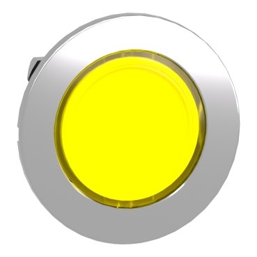 [Imagem CABEÇOTE PARA BOTÃO LUMINOSO FACEADO Ø30MM METÁLICO COM RETENÇÃO AMARELO ZB4FH083 SCHNEIDER]