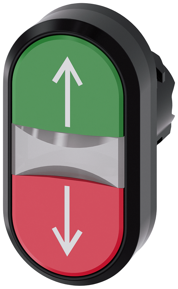 [Imagem do produto BOTÃO DE PRESSÃO DUPLO, ILUMINADO, 22MM, REDONDO, PLÁSTICO, VERDE: ACIMA, VER 3SU10013AB420AN0 SIEMENS]