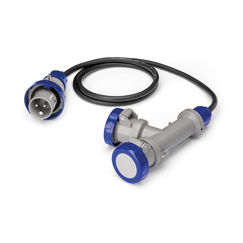 [Imagem do produto ADAPTADOR 2X2P+T 220V 16A IP67 CABO 2M 600.2515-062 SCAME]