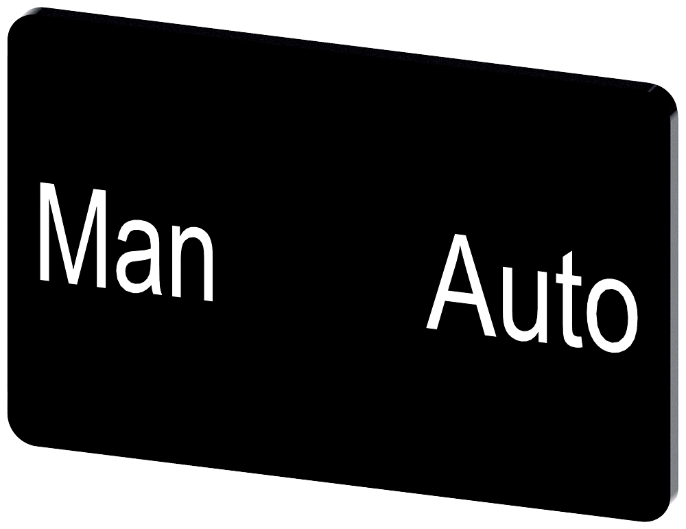 [Imagem do produto PLACA DE IDENTIFICAÇÃO 17,5X27MM, PLACA PRETO, INSCRIÇÃO: MAN AUTO 3SU19000AD160EA0 SIEMENS]