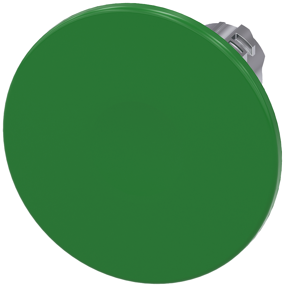 BOTÃO TIPO COGUMELO 22 MM REDONDO METAL DE ALTO BRILHO VERDE 60 MM TEC 3SU10501CD400AA0-ZY13 SIEMENS