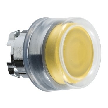 [Imagem CABEÇOTE PARA BOTÃO Ø22MM METÁLICO SALIENTE RETORNO POR MOLA AMARELO COM CAPA ZB4BP5 SCHNEIDER]