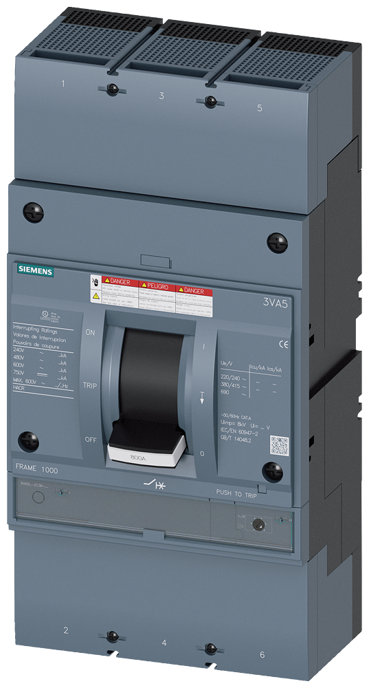 DISJUNTOR UL FRAME 800 700 A DE 3 POLOS 100 KA TM FTAM A 3VA55707EC362AA0 SIEMENS