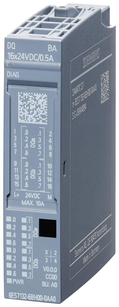 [Imagem MÓDULO DE SAÍDA DIGITAL ET200SP 16 SAÍDAS 24VDC 0.5A SIMATIC DP 6ES71326BH000AA0 SIEMENS]