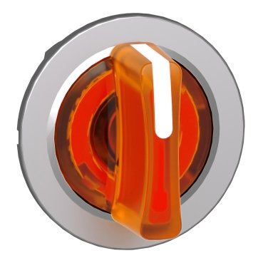 [Imagem CABEÇOTE PARA CHAVE SELETORA LUMINOSA FACEADA Ø30MM METÁLICO 3 POSIÇÕES RETORNO POR MOLA LARANJA ZB4FK1753 SCHNEIDER]