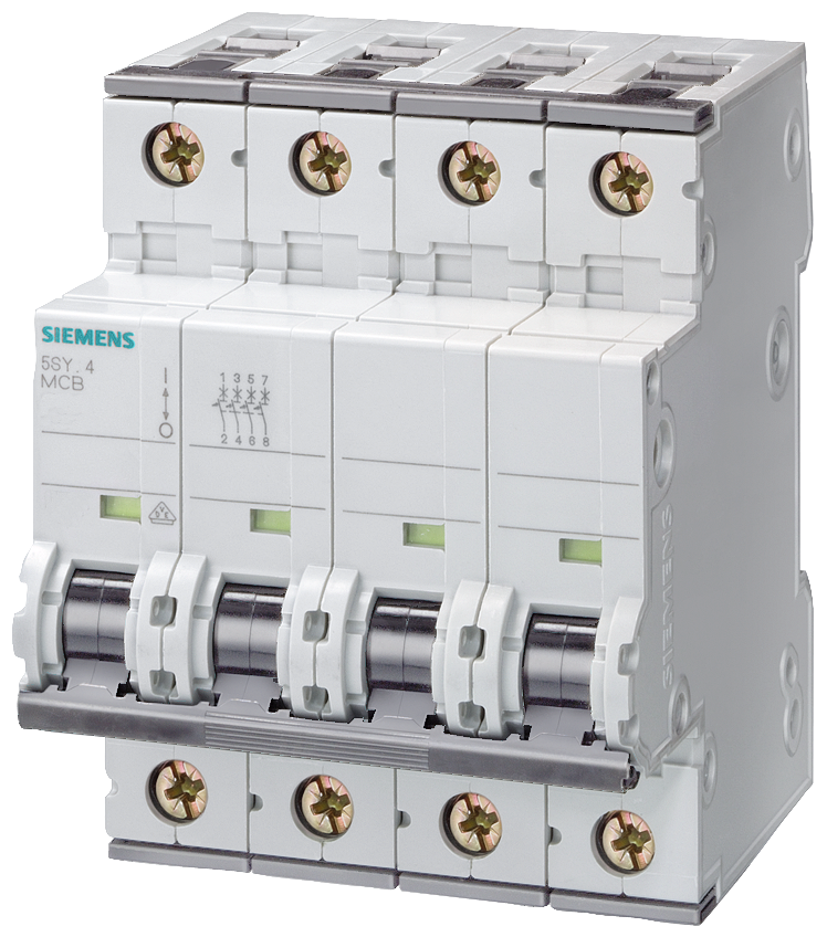 [Imagem DISJUNTOR AUTOMÁTICO 400V 15KA, DE 3+N POLOS, C, 20A, P=70MM 5SY76207 SIEMENS]