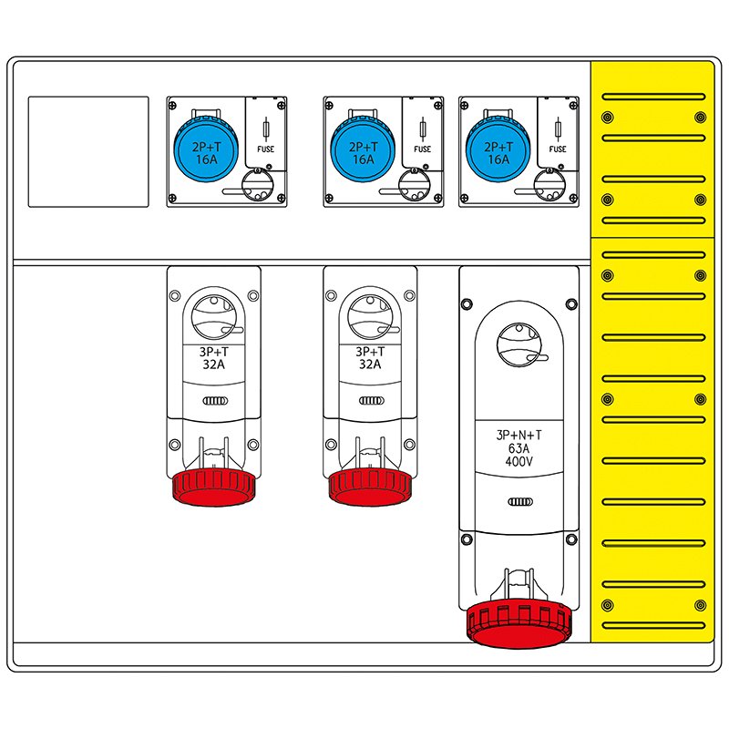 [Imagem do produto QUADRO DE DISTRIBUIÇÃO MBOX5 COM BLOCO DE TERMINAIS DE TOMADA COM FUSÍVEL 658.6056-131 SCAME]