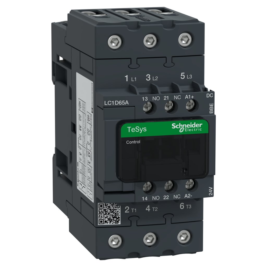 [Imagem do produto TESYS D CONTACTOR 3P 65A AC-3 UP TO 440V COIL 24 V DC EVERLINK SCHNEIDER]