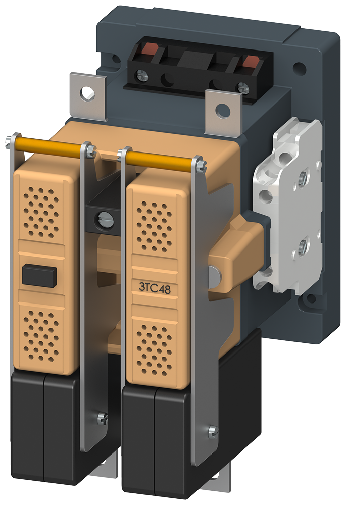 [Imagem do produto CONTATOR TAM. 4, DE 2 POLOS CC-3 E 5, 75A INTERRUPTOR AUXILIAR 22 (2NO+2NC) C 3TC48170BG1 SIEMENS]
