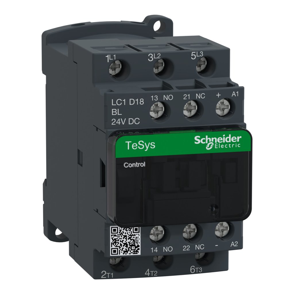 [Imagem do produto CONTATOR TRIPOLAR 18A 1NA+1NF 24VCCBC LC1D18BL SCHNEIDER]