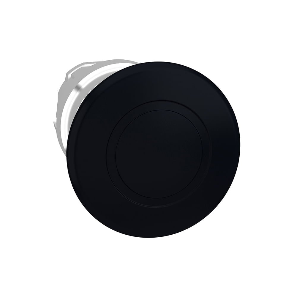 [Imagem CABEÇOTE PARA BOTÃO Ø22MM METÁLICO, COM RETENÇÃO, PUXAR PARA DESTRAVAR, COGUMELO Ø40MM, PRETO ZB4BT2 SCHNEIDER]