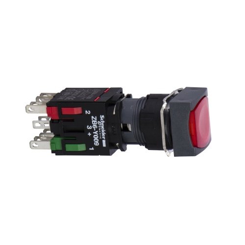 [Imagem BOTÃO 16MM PLÁSTICO  LUMINOSO QUADRADO 1N XB6CW4B2B SCHNEIDER]