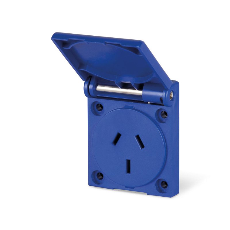 [Imagem do produto TOMADA PADRÃO ARGENTINA  10A AZUL (FL.50X60) 570.2093 SCAME]