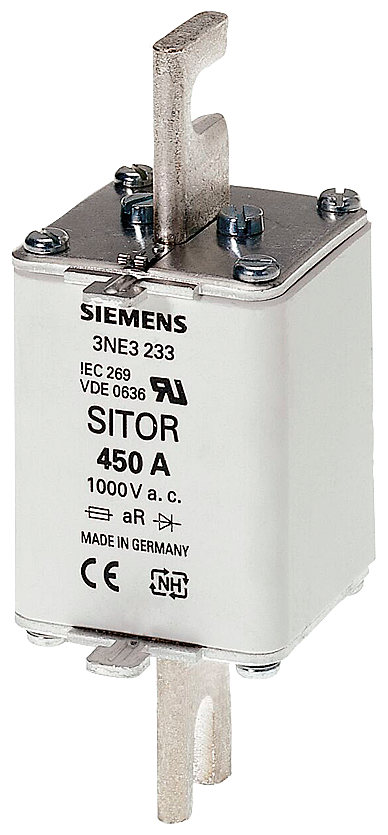 ELEMENTO DE FUSÍVEL SITOR COM CONTATOS DE FACA RANHURADOS NH1 IN: 160 A GR 3NE12243 SIEMENS