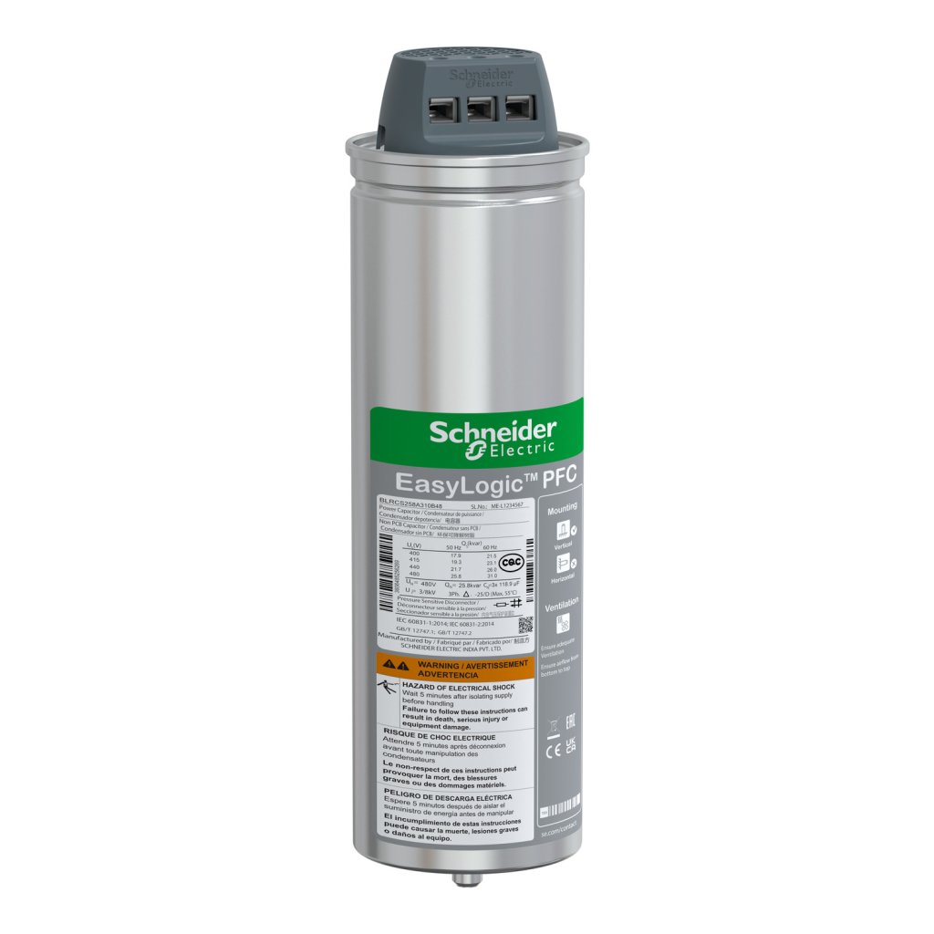 [Imagem CAPACITOR EASYCAN 31.0KVAR 480V 60HZ 3F BLRCS258A310B48 SCHNEIDER]