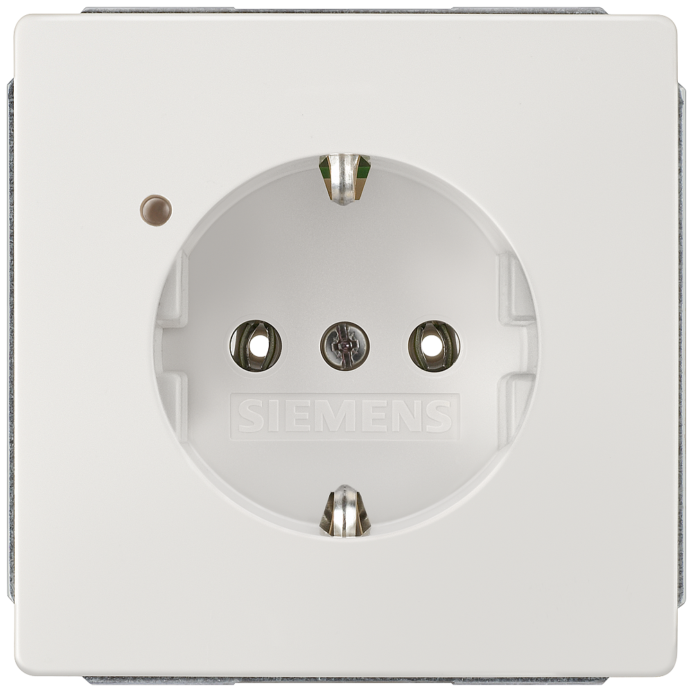 TOMADA SCHUKO COM INDICADOR DE STATUS METÁLICO PLATINADO 5UB18441 SIEMENS