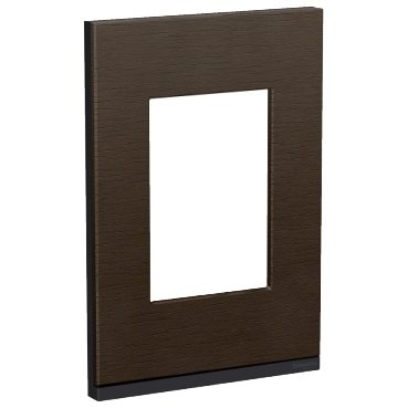 [Imagem PLACA+SUPORTE 4X2 3 POSTOS CLASS GR / WENGUE WOOD VERTICAL S734103839 SCHNEIDER]