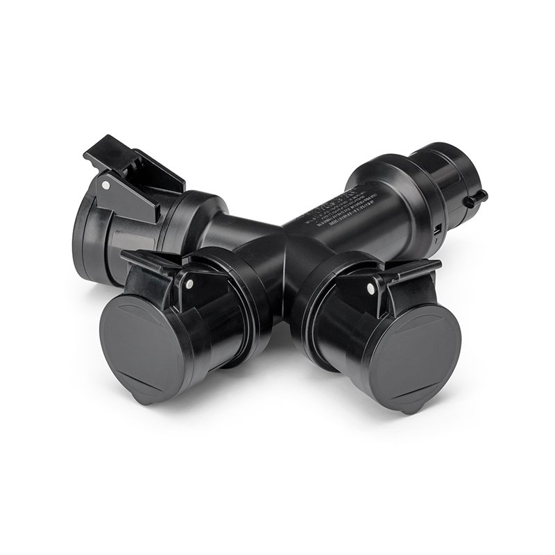 [Imagem do produto ADAPTADOR 3X2P+T 220V 16A IP44 PRETO 600.3005-062.K SCAME]