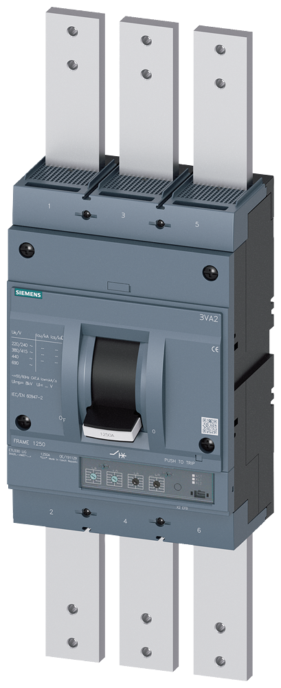 DISJUNTOR IEC FRAME 1250 1250 A DE 3 POLOS 85 KA ETU3 LIG 3VA26126HM370AA0 SIEMENS