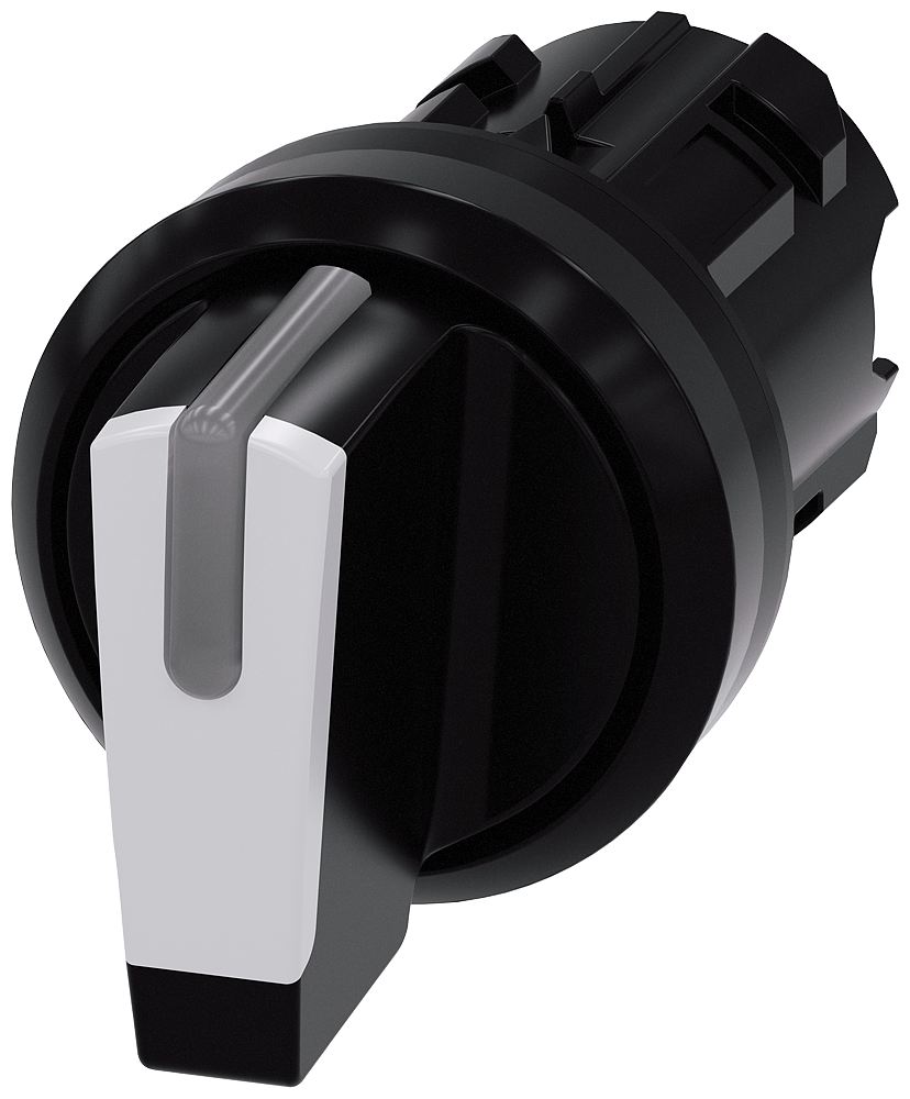 [Imagem INTERRUPTOR COM MANÍPULO ILUMINÁVEL 22MM REDONDO PLÁSTICO PRETO/BRANCO 3SU10022BL600AA0 SIEMENS]