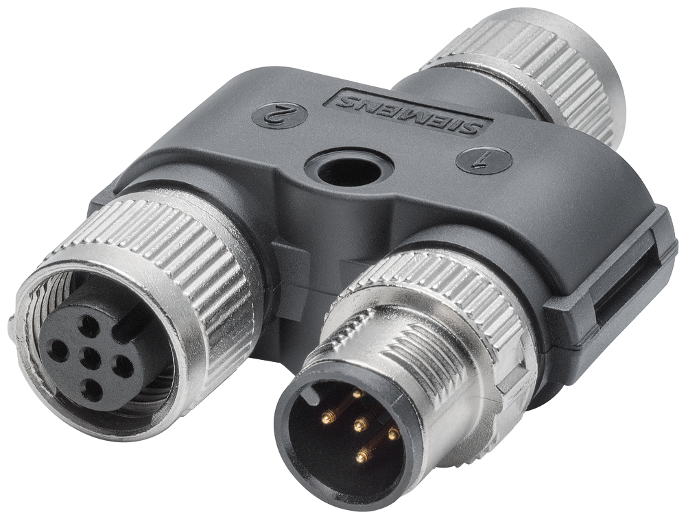 M12 POWER T-TAP (CODIFICAÇÃO A) ENERGIA PEÇA T PARA SWITCHES SCALANCE XP-200 6GK19070DC006AA5 SIEMENS