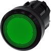 [Imagem BOTÃO DE PRESSÃO ILUMINADO 22MM REDONDO PLÁSTICO VERDE 3SU10010AB400AA0 SIEMENS]