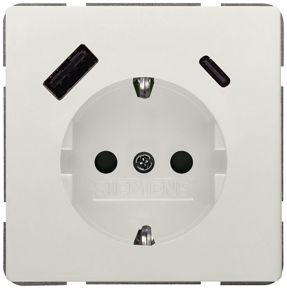 TOMADA SCHUKO USB 2 USB A+C POTÊNCIA: ATÉ 18 W BRANCO TITÂNIO 5UB18701TW01 SIEMENS