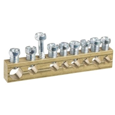 [Imagem do produto BORNEIRA COM 8 BORNES PARA QUADRO DE DISTRIBUICAO MINI PRAGMA MIP99038 SCHNEIDER]