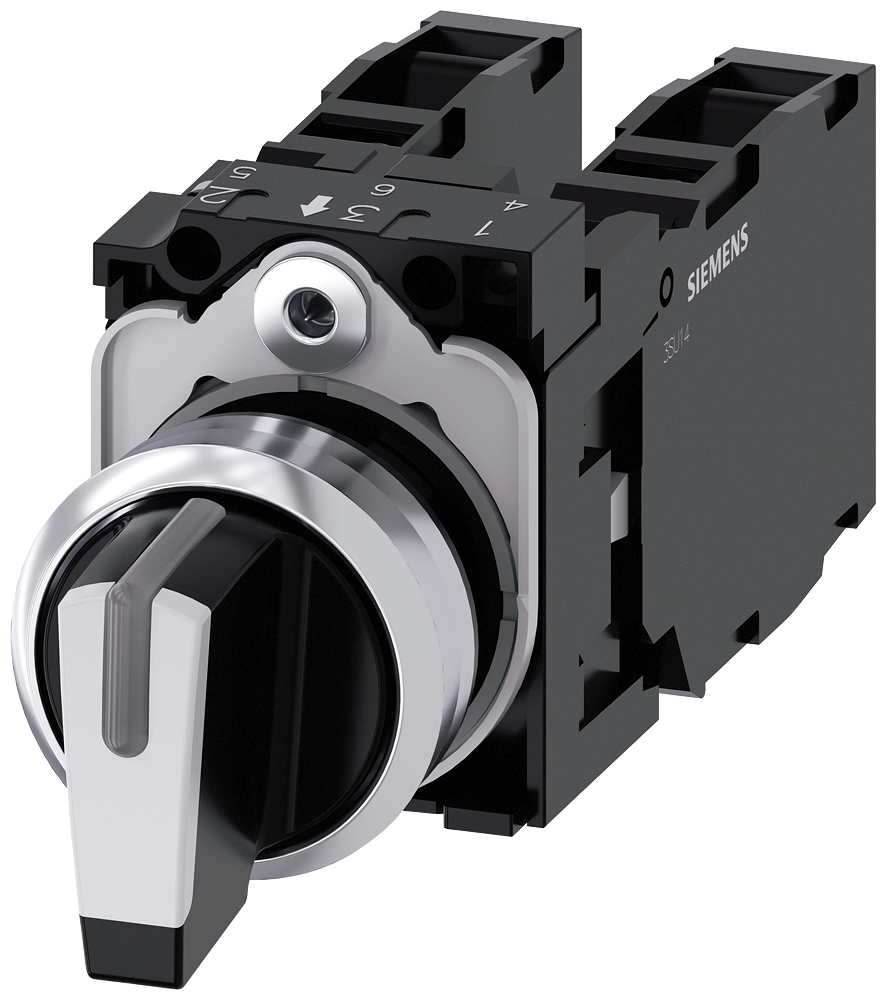 [Imagem do produto INTERRUPTOR COM MANÍPULO, ILUMINÁVEL, 22MM, REDONDO, METAL, ALTO BRILHO, BRAN 3SU11502BM601LA0 SIEMENS]