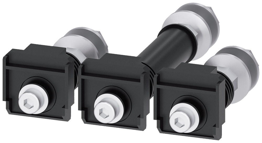 [Imagem CONEXÃO POR PINO NA PARTE TRASEIRA 3 PEÇAS ACESSÓRIOS PARA: 3VA1 400/630 3VA2 3VA94030QF00 SIEMENS]