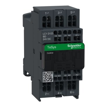 [Imagem do produto CONTATOR TRIPOLAR TESYS D 12A 1NA+1NF MOLA 24VCC LC1D123BD SCHNEIDER]