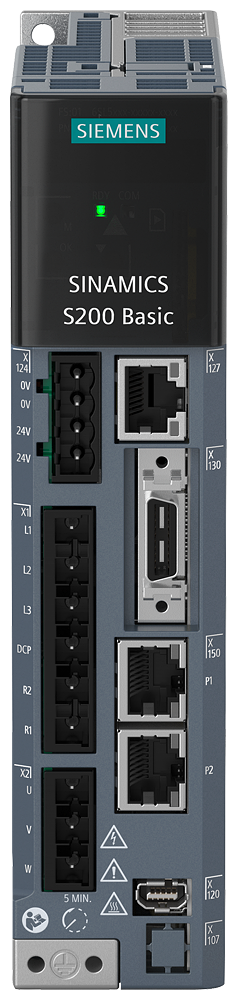 [Imagem do produto SINAMICS S200 BASIC, COM PROFI TENSÃO DE ENTRADA: 200-240 V 1/3 CA; -15%/+10%; 2 6SL56101BB102AF0 SIEMENS]