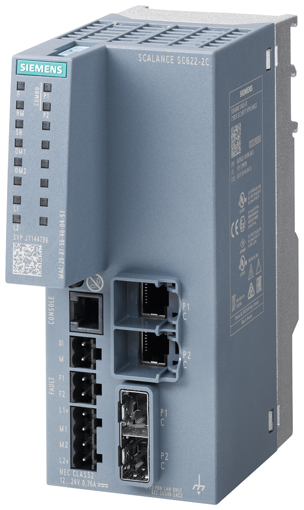 [Imagem SCALANCE SC622-2C, INDUSTRIAL SECURITY APPLIANCE, PROTEÇÃO DE DISPOSITIVOS/REDES 6GK56222GS002AC2 SIEMENS]