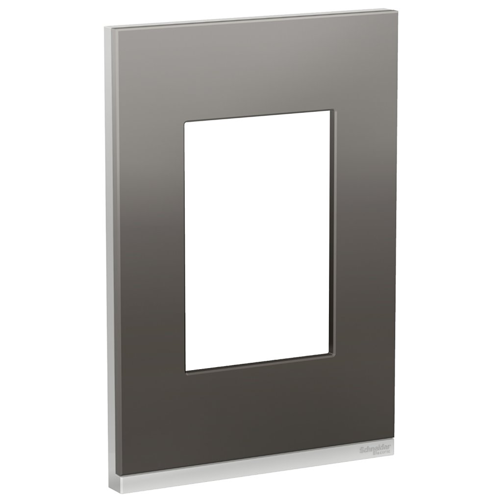 [Imagem PLACA+SUPORTE 4X2 3 POSTOS CLASS AL / GREY METAL VERTICAL S734103859 SCHNEIDER]