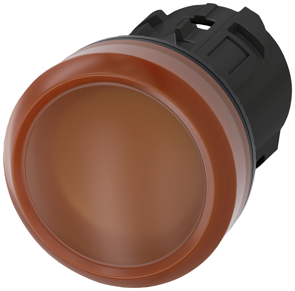 [Imagem do produto SINALIZADOR LUMINOSO, 22MM, REDONDO, PLÁSTICO, ÂMBAR, LENTE, PLANO 3SU10016AA000AA0 SIEMENS]