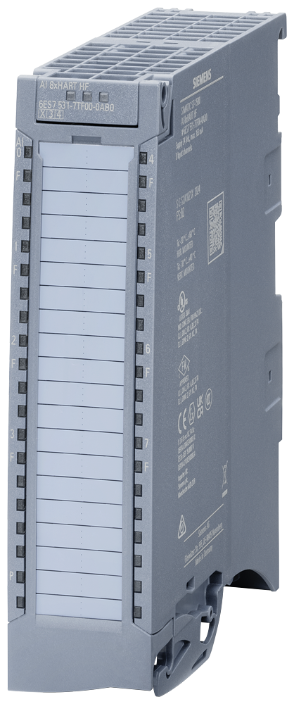[Imagem do produto SIMATIC S7-1500 AI 8XHART HF INCLUI ELEMENTO DE FONTE DE ALIMENTAÇÃO, SUPORTE DE ESCUDO E  6ES75317TF000AB0 SIEMENS]