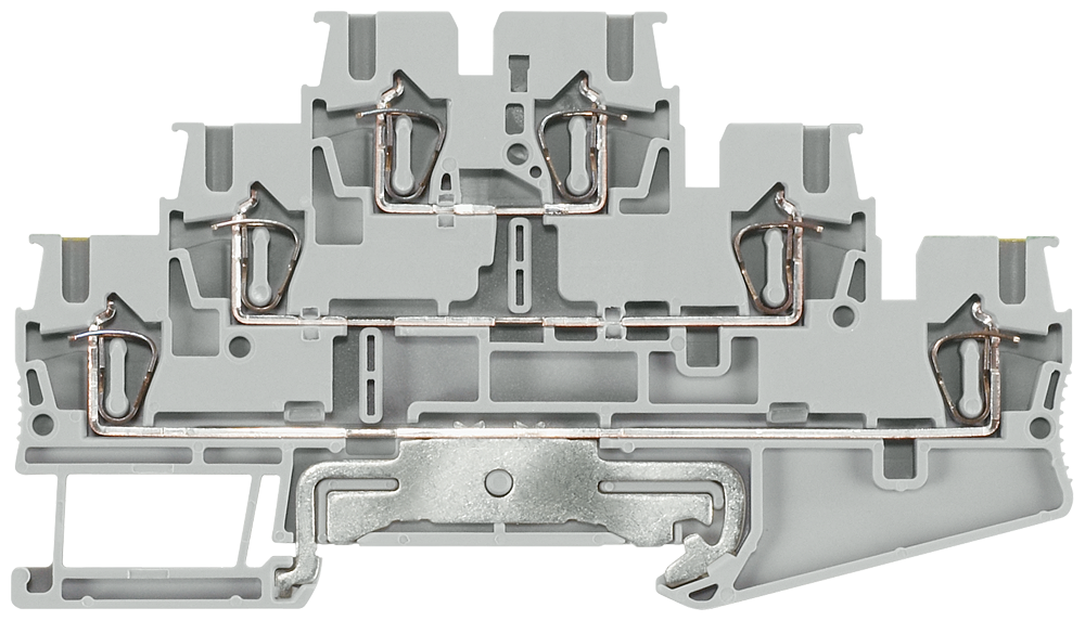 [Imagem TERMINAL DE TRÊS ANDARES 2,5 MM2; PE; L; L; CINZA; LARGURA 5,2MM 8WH20304HF00 SIEMENS]